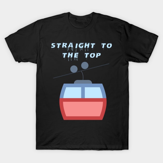 Straight To The Top, Mountain Hoodie, Slalom skiing, skiing stickers T-Shirt by Style Conscious